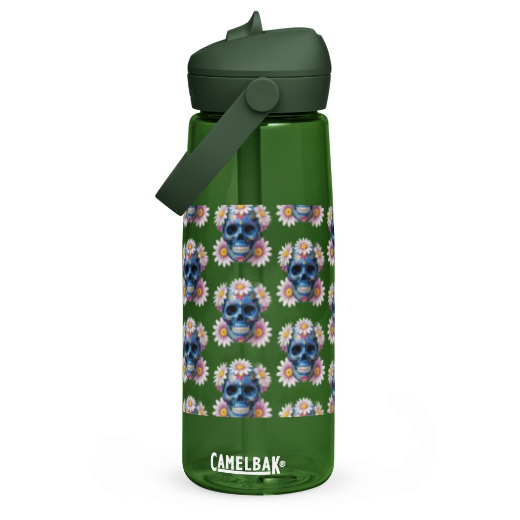 Flip straw water bottle
